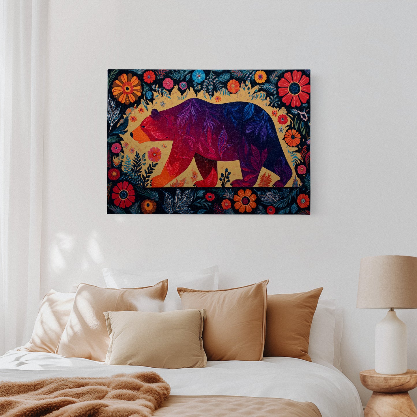 Twilight Bear Among Summer Blooms