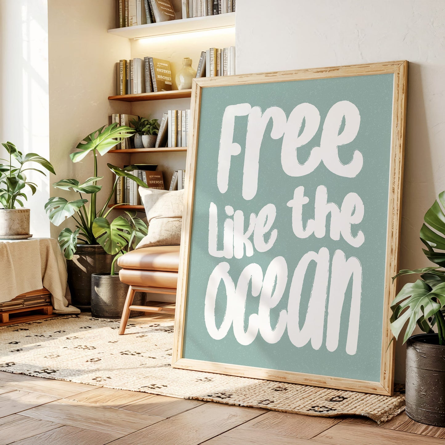 Seafoam Letters Spark Wild Freedom