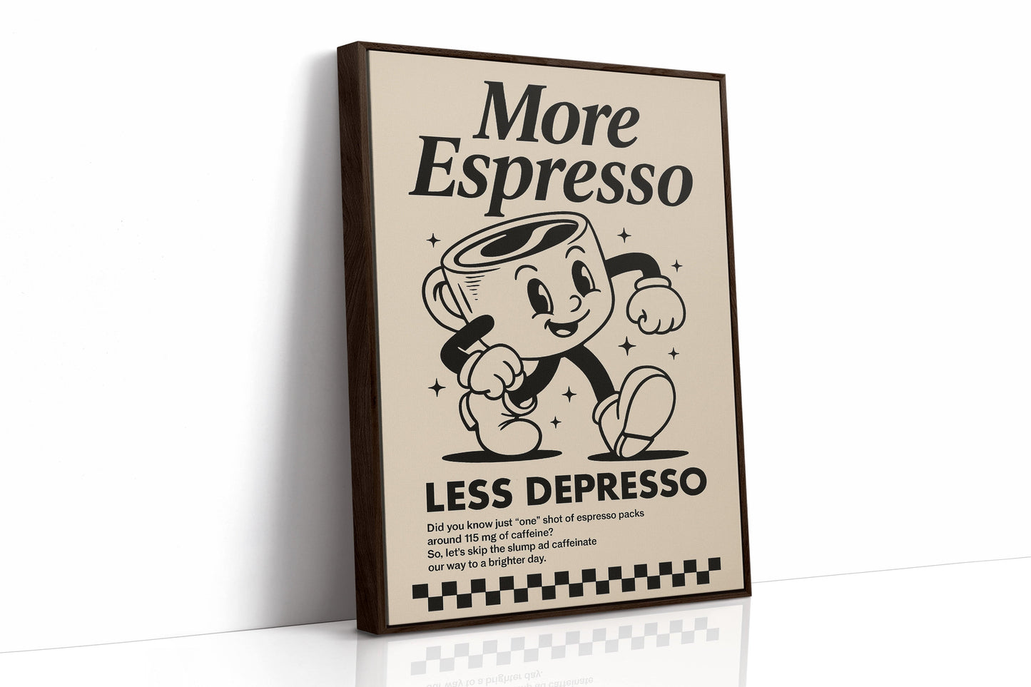 More Espresso, Less Depresso – Vintage Coffee Poster Print