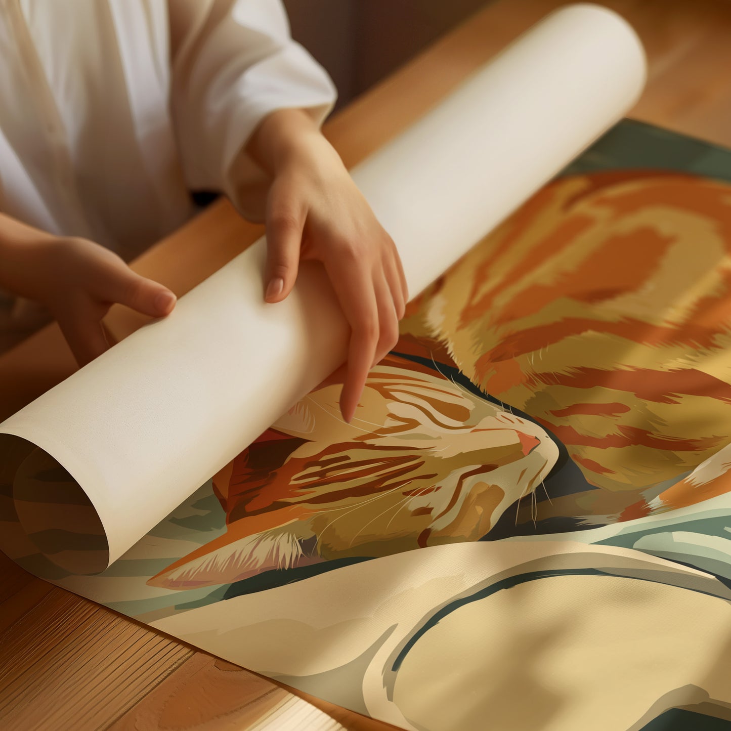 Orange Tabby Curls Into Afternoon