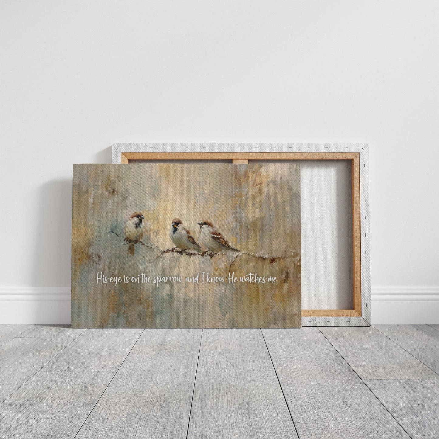 Sparrows Rest On Autumn Branch