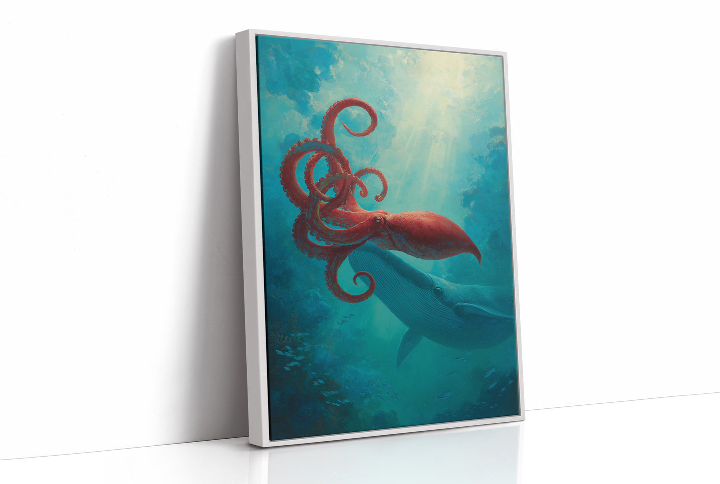 Crimson Tentacles Meet Azure Depths