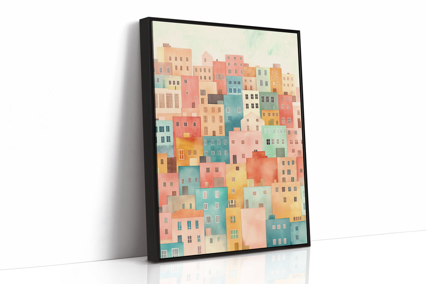 Stacked City Dreams Watercolor Print
