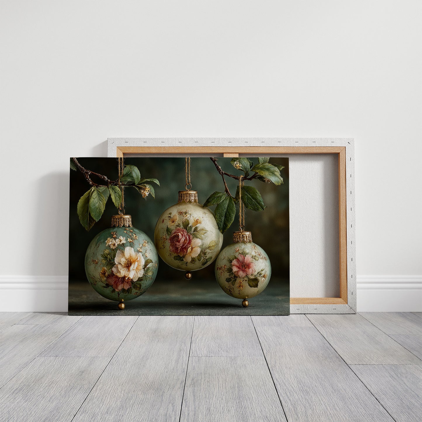 Sage Ornaments Painted With Roses