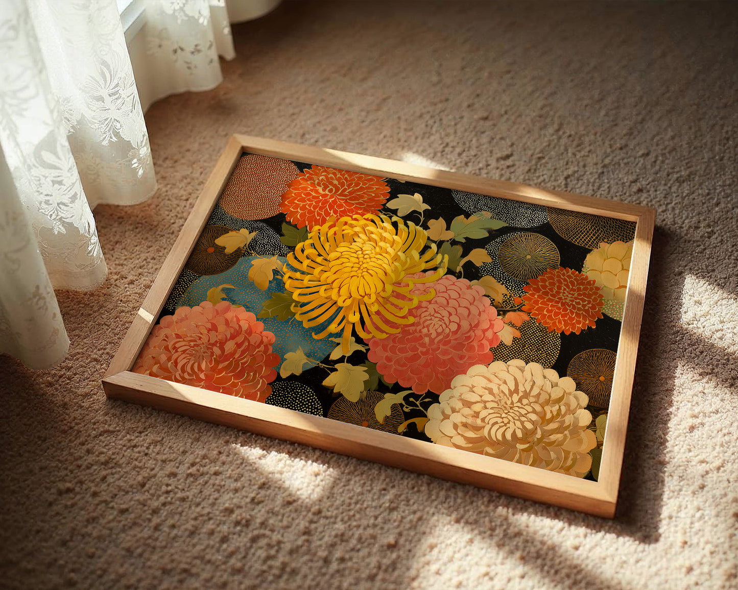 Chrysanthemums Dance In Golden Hour