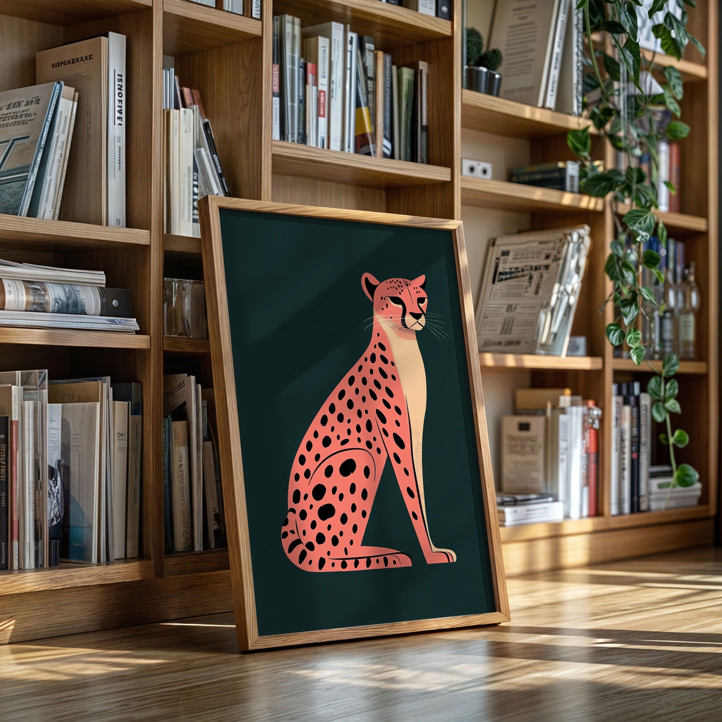 Pop Art Cheetah in Coral