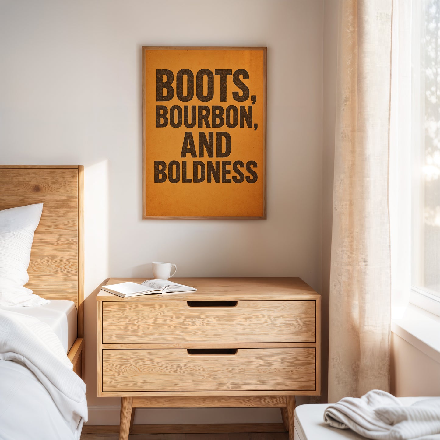 Boots Bourbon and Boldness Wall Art