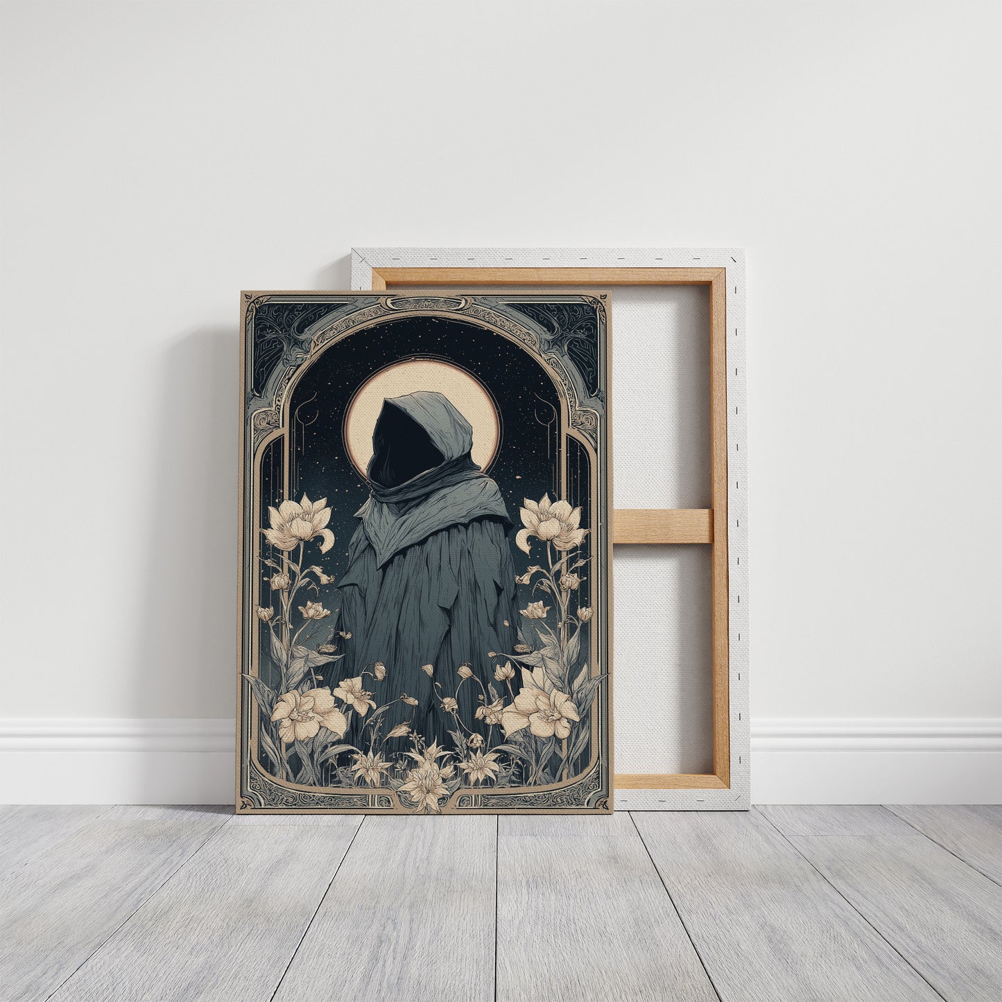 Moonlit Pilgrim Among Lotus Blossoms