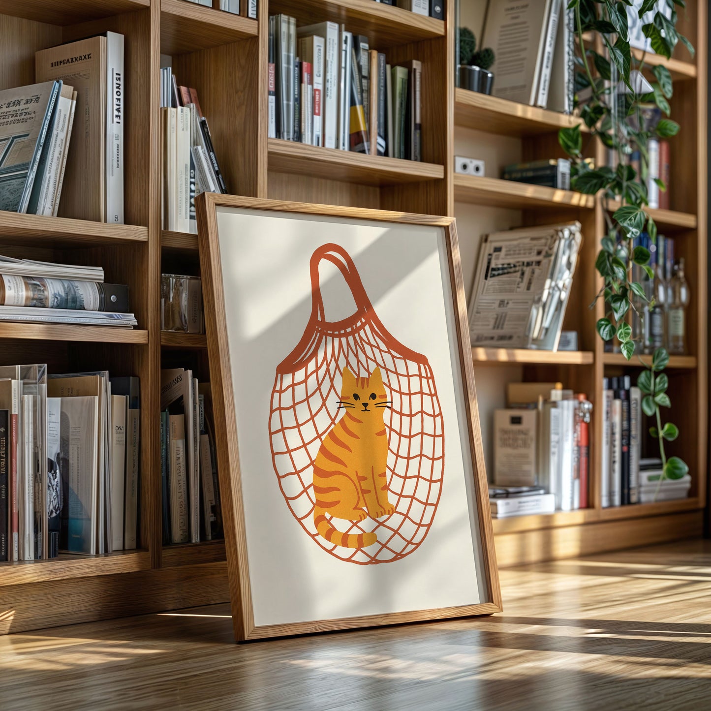 Orange Tabby in a Market Tote