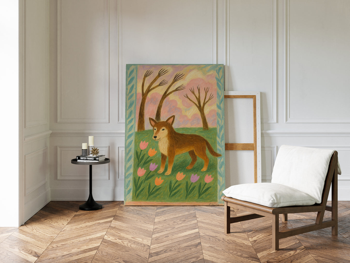 Spring Pup in Tulip Meadow