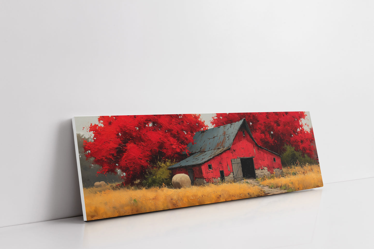Red Barn Beneath the Autumn Blaze