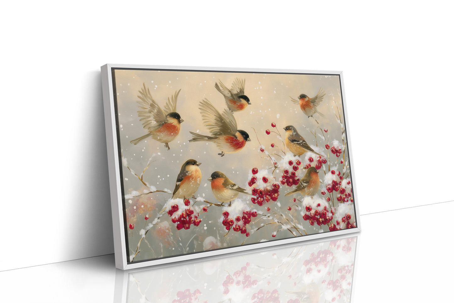 Winter Finches Find Crimson Berries