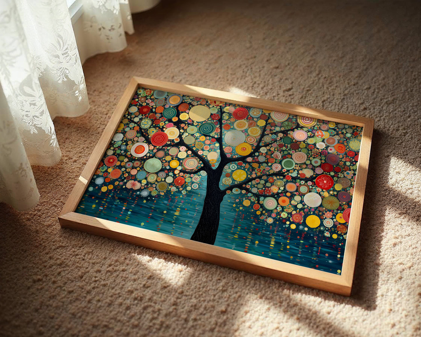 Circles Dance Through Teal Night