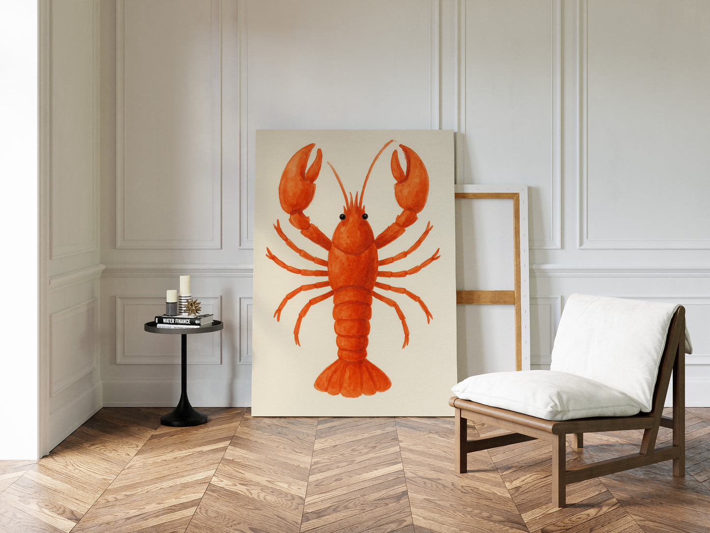 Watercolor Lobster in Coastal Red