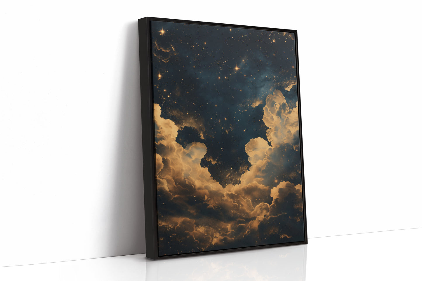 Golden Clouds Beneath a Midnight Sky