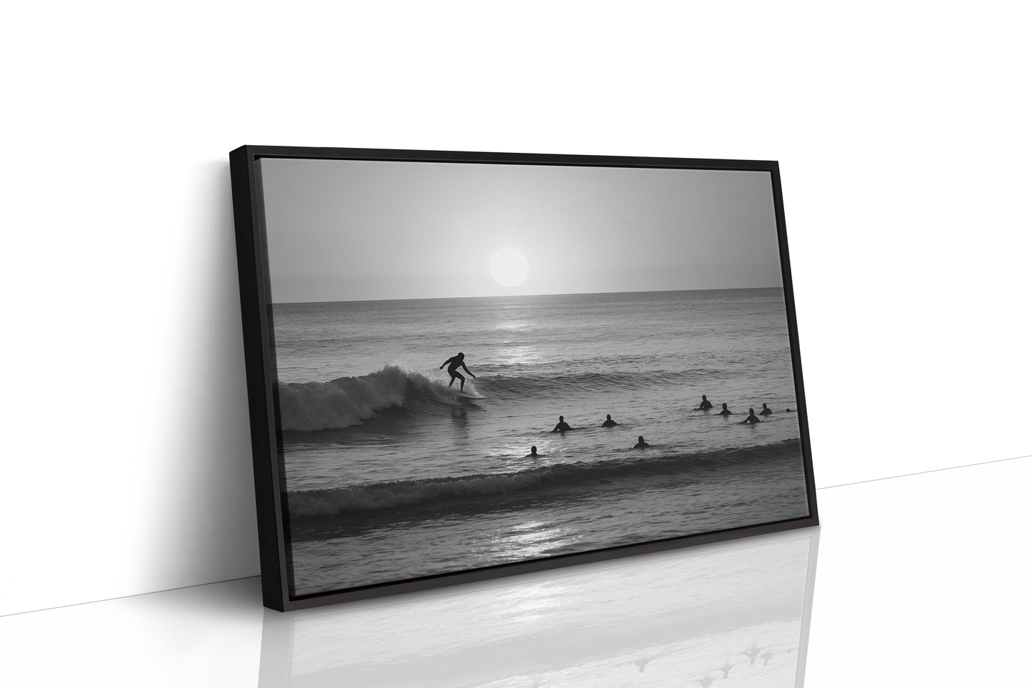 Sunset Lineup in Black and White