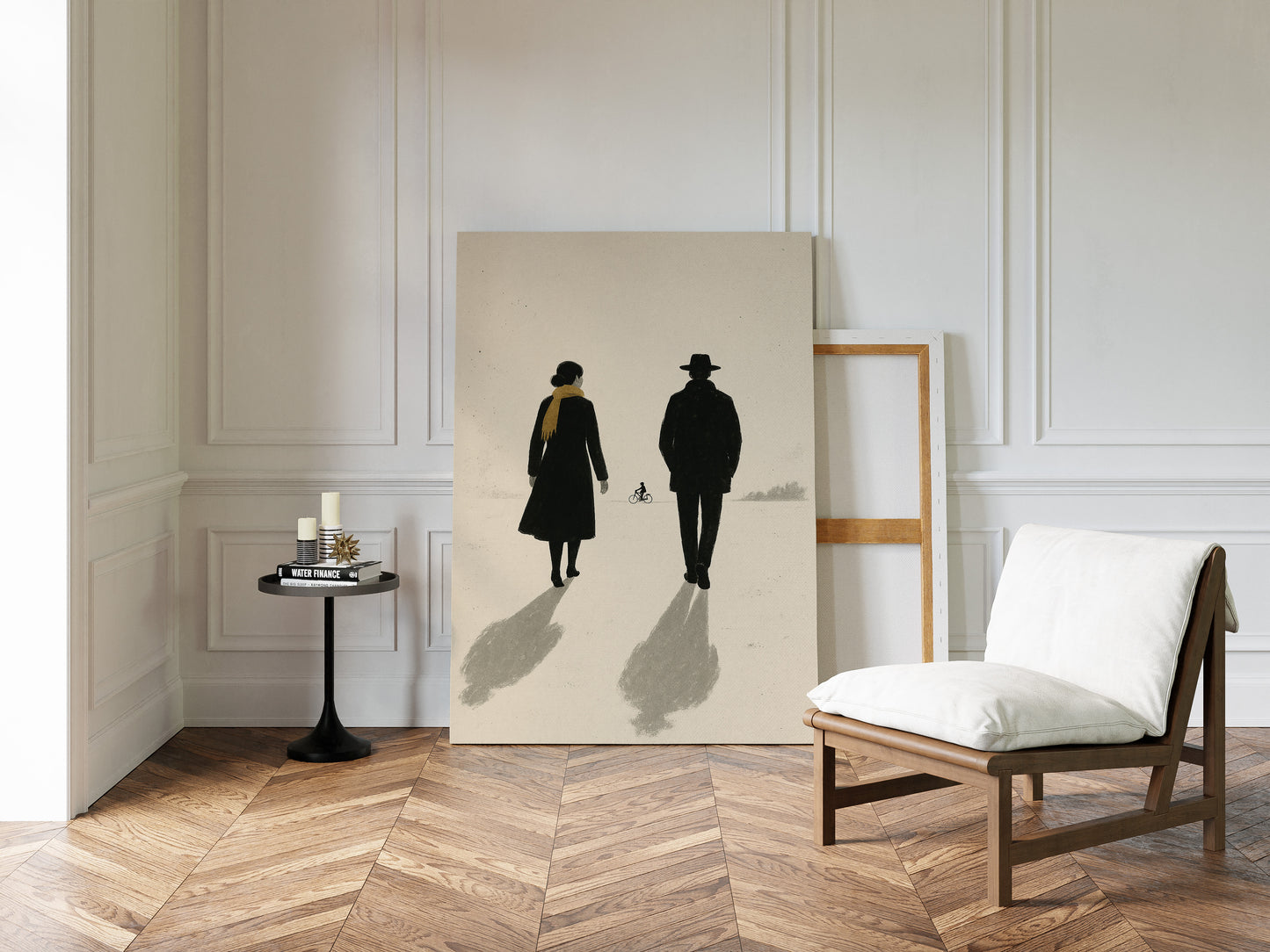 Winter Walk with Yellow Scarf