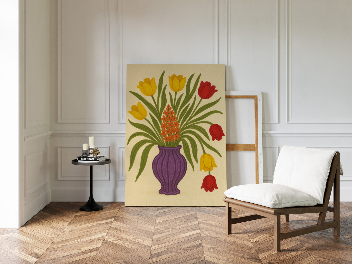 Tulips in a Plum Vase