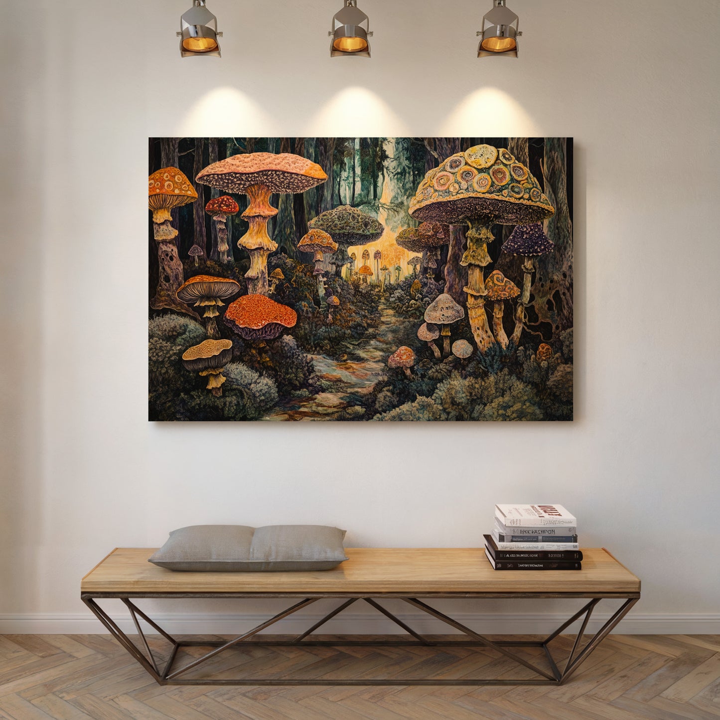 Enchanted Mushroom Forest: Mystical Fantasy Canvas Wall Art