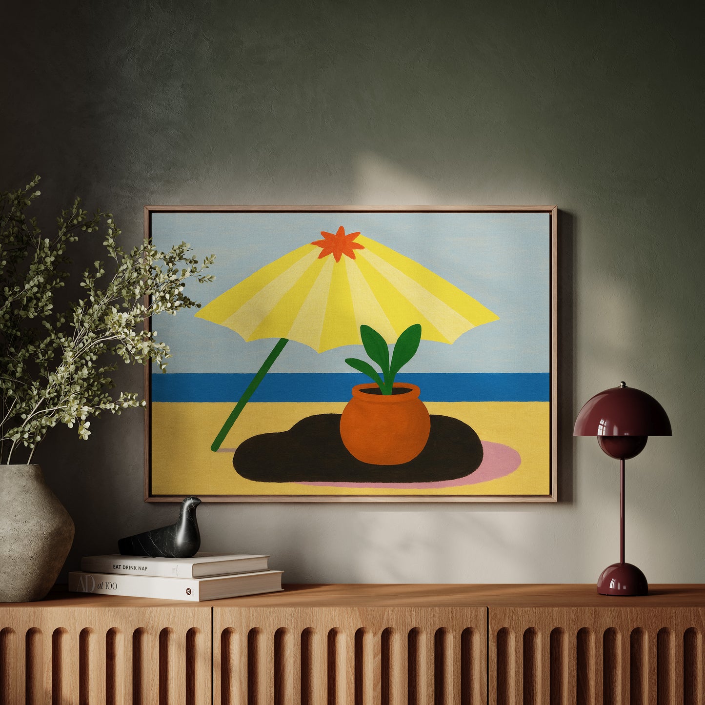 Sunshade and Terracotta by the Sea