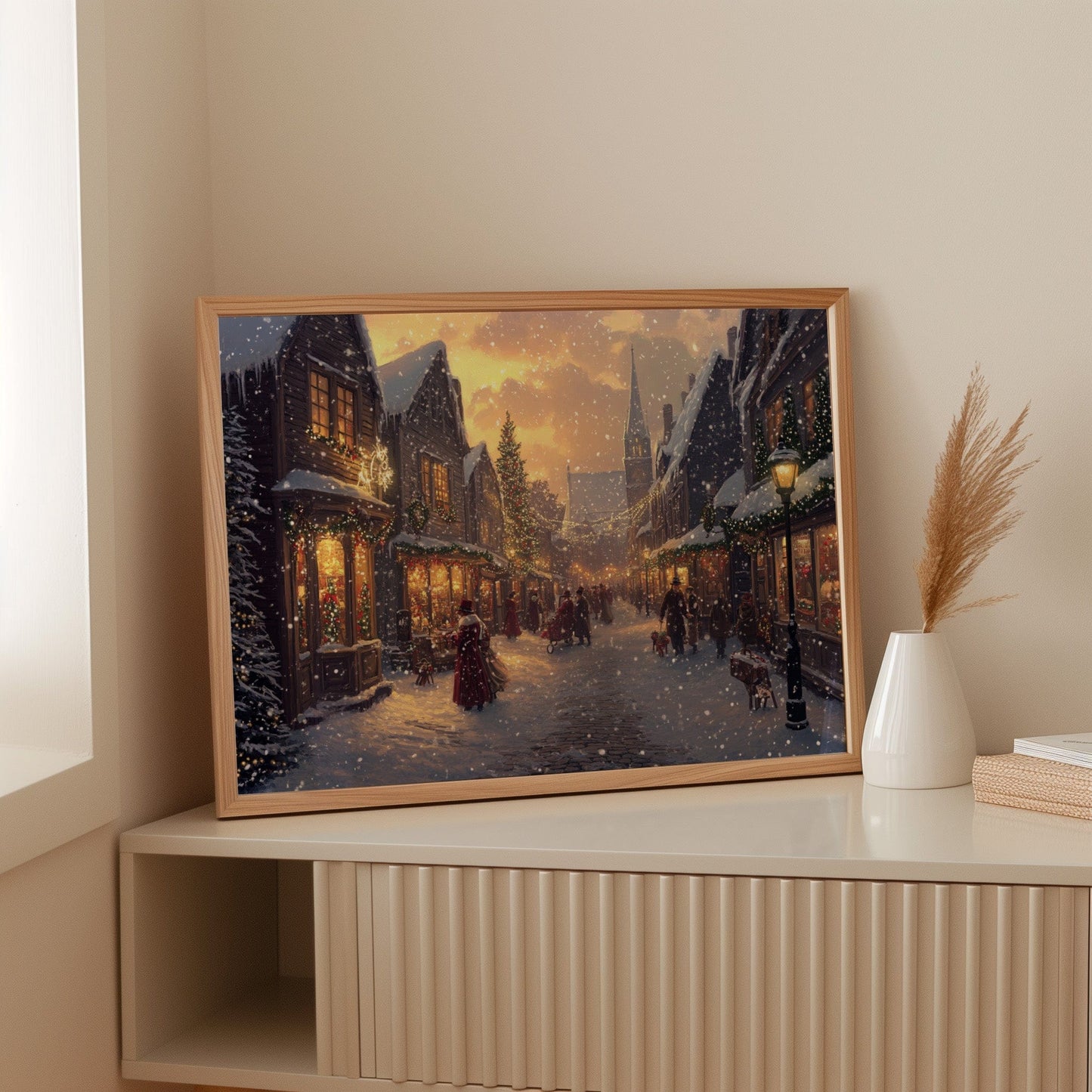 Winter Lights Dance Through Village Streets