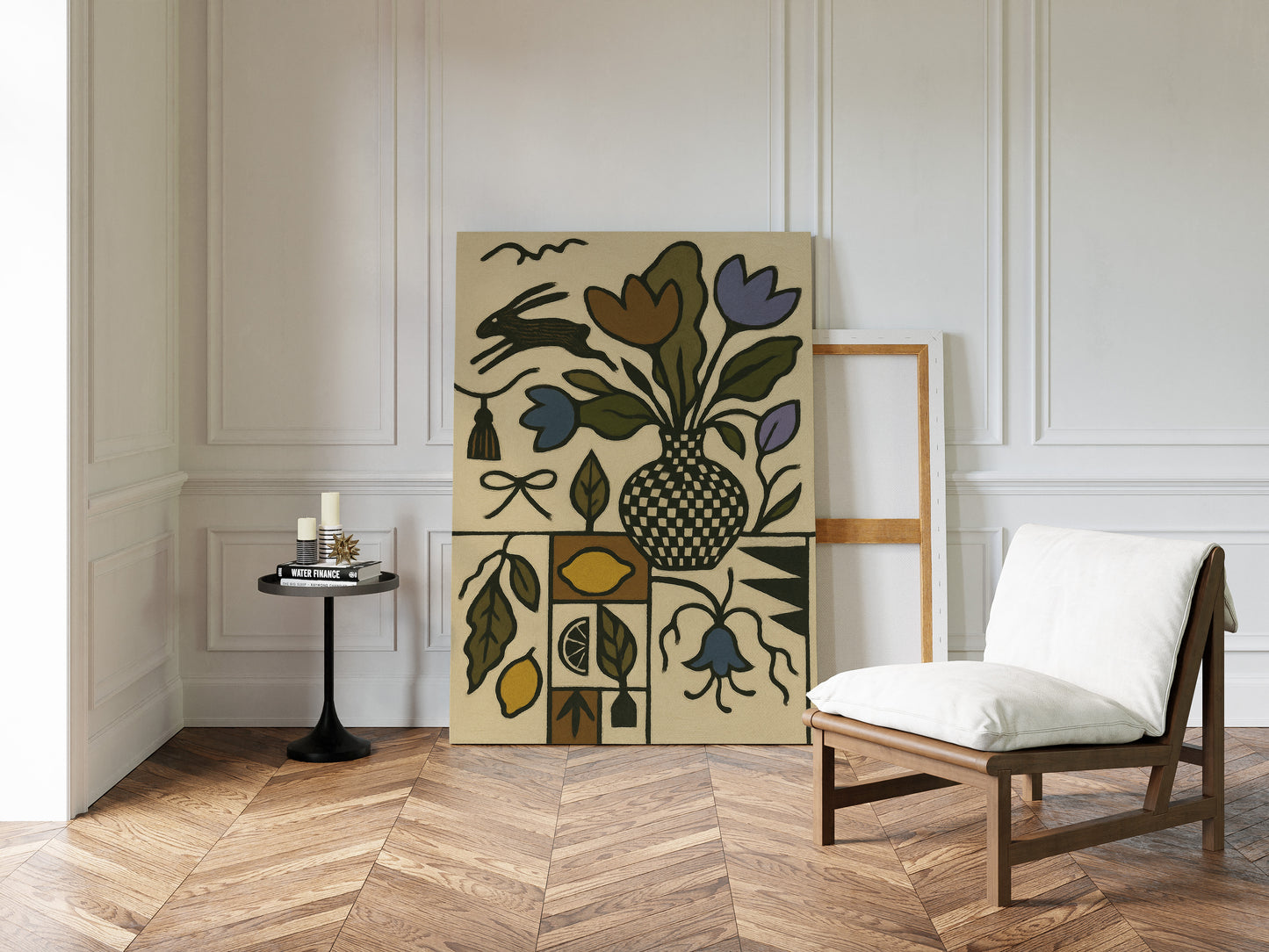 Lemon Rabbit Folk Vase