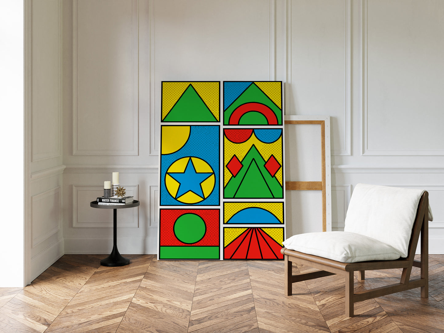 Pop Geometry in Primary Color Panels