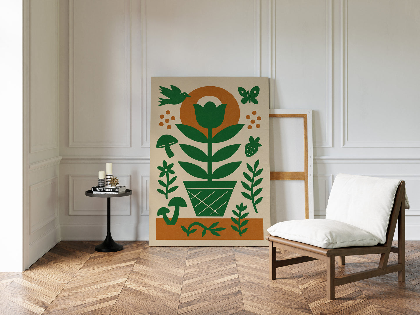 Folk Garden with Bird and Butterfly