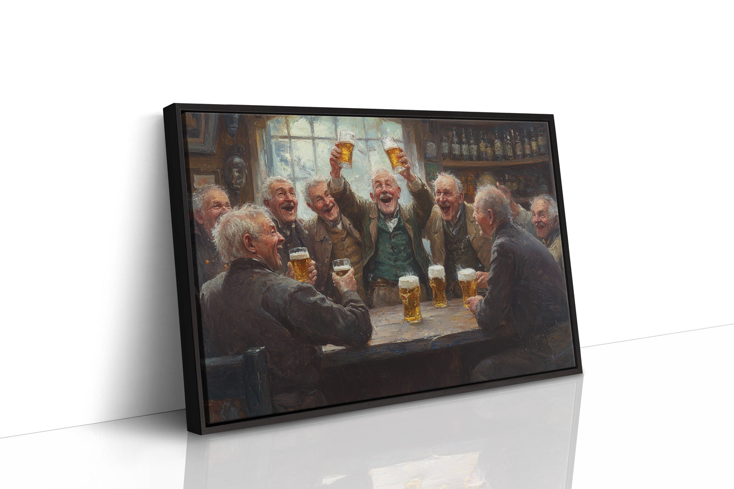 Timeless Camaraderie: Vintage Pub Celebration Canvas Wall Art