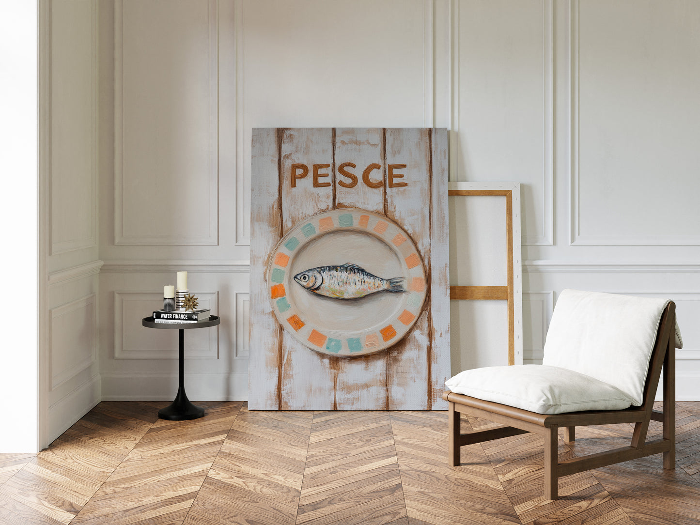 Pesce on Painted Tile Plate