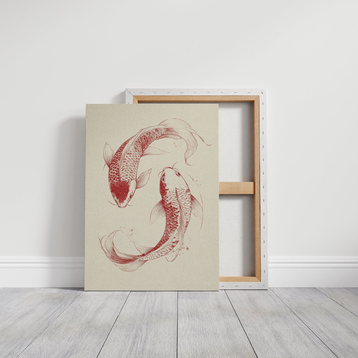 Yin-Yang Koi Fish – Minimalist Japanese Ink Wall Art