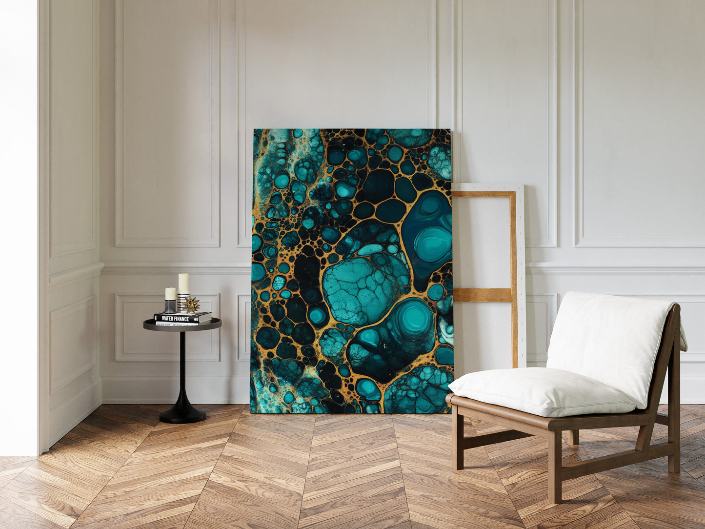 Electric Tides in Teal and Gold