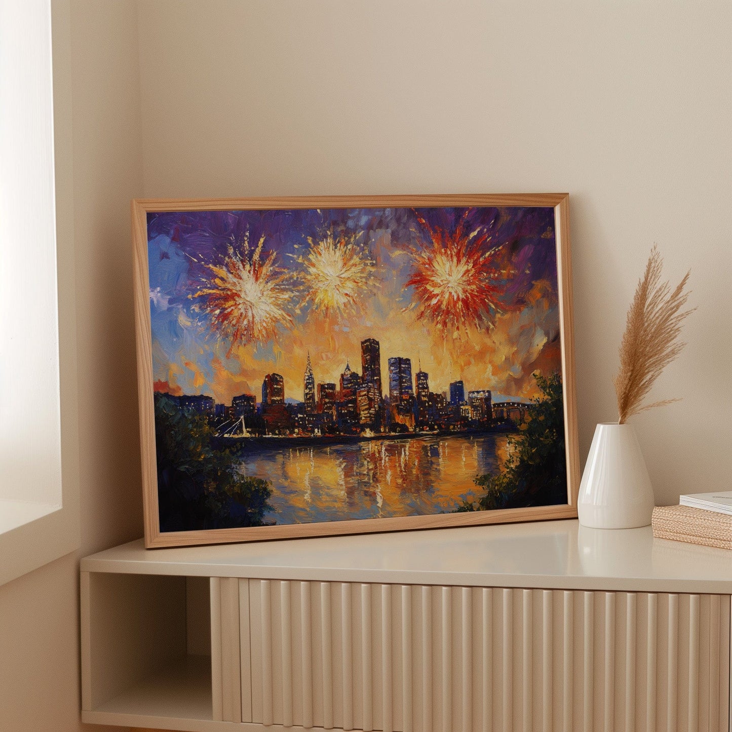 City Lights Dance With Fireworks Above