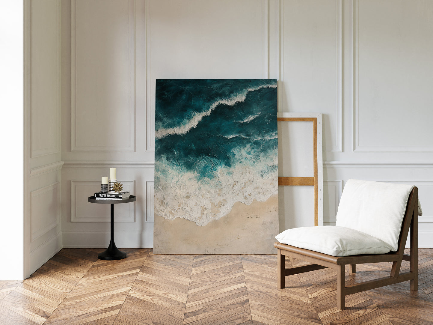 Textured Shoreline in Teal and Sand