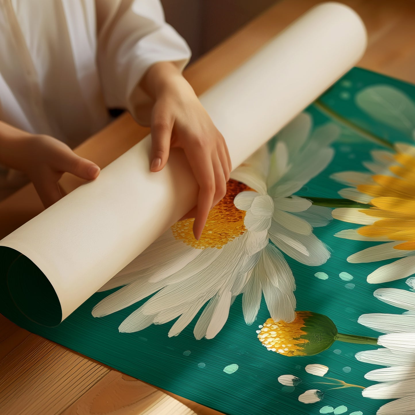 Summer Daisies Dance In Emerald Light