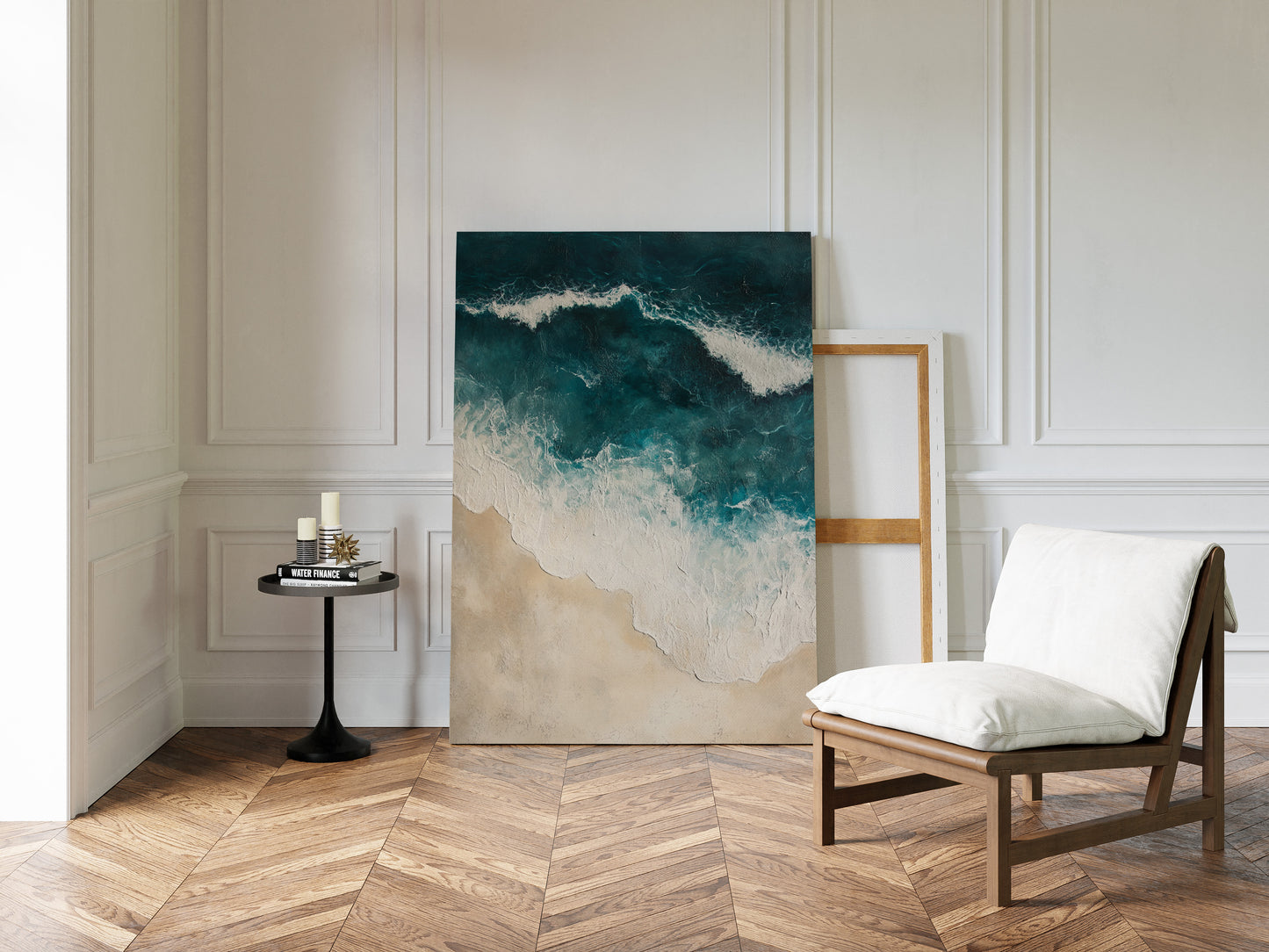 Waves Crashing on Sculpted Shore