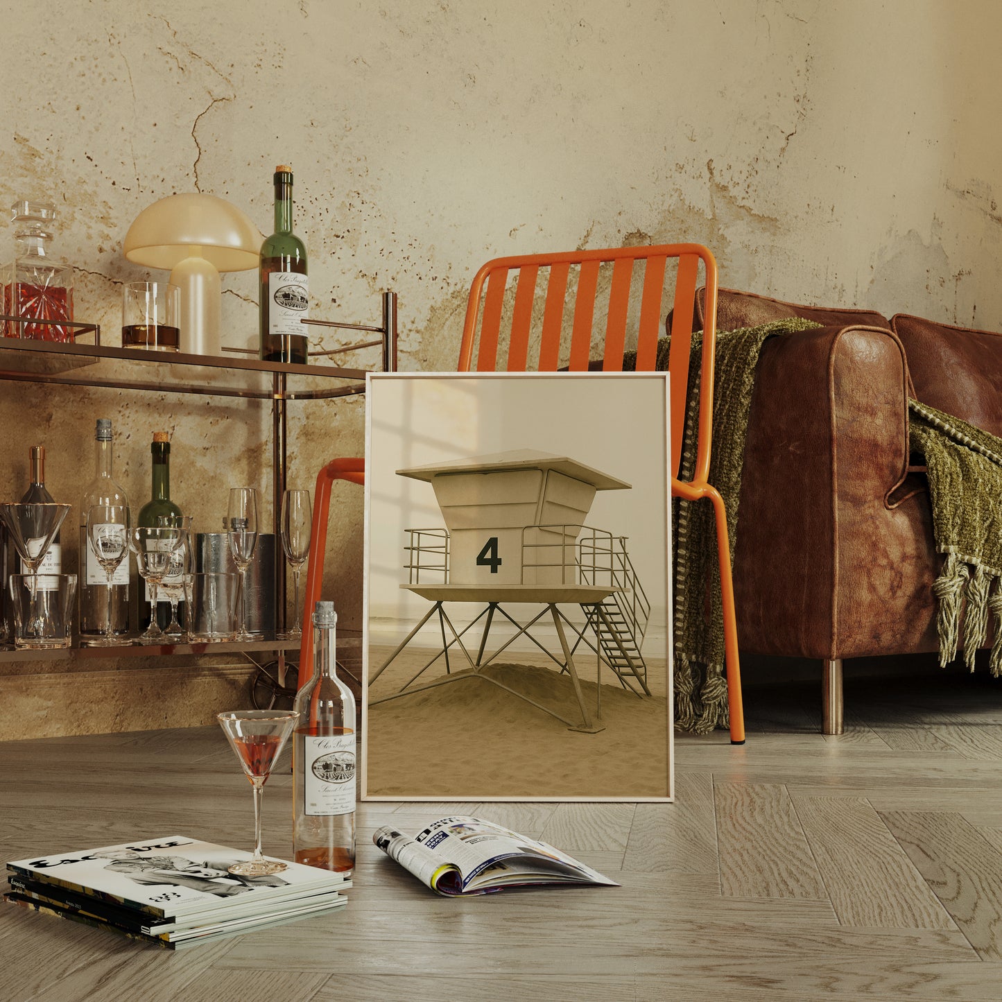 Lifeguard Tower No 4 in Sepia Calm