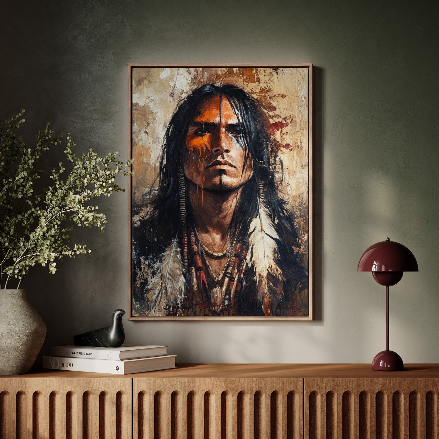 War Paint and Fire Tribal Portrait