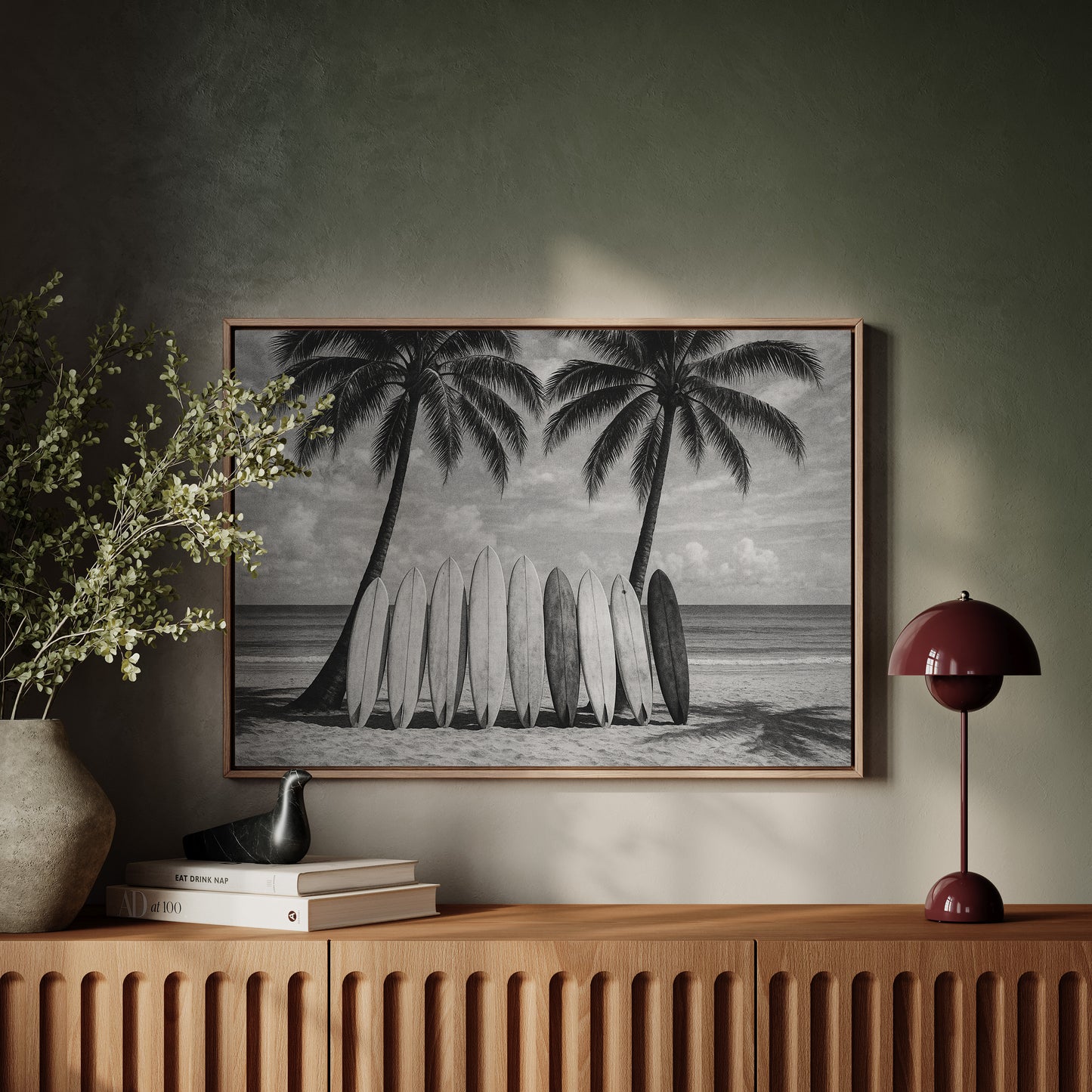 Surfboards and Palms in Paradise