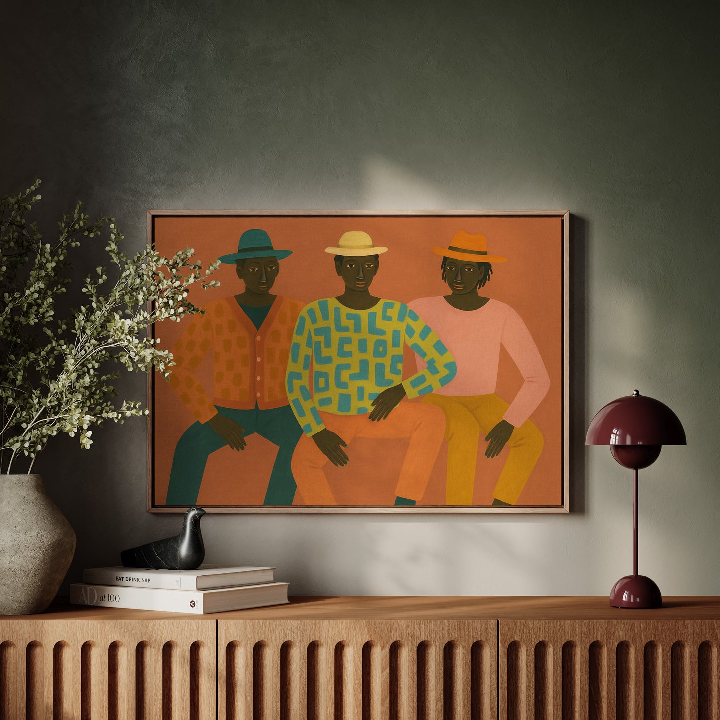 Three Friends in Patterned Harmony