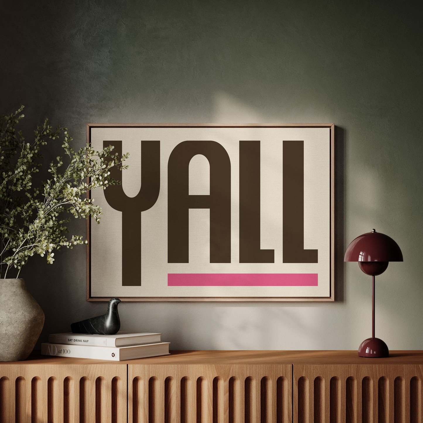 Y’all Typography Print with Pink Underline