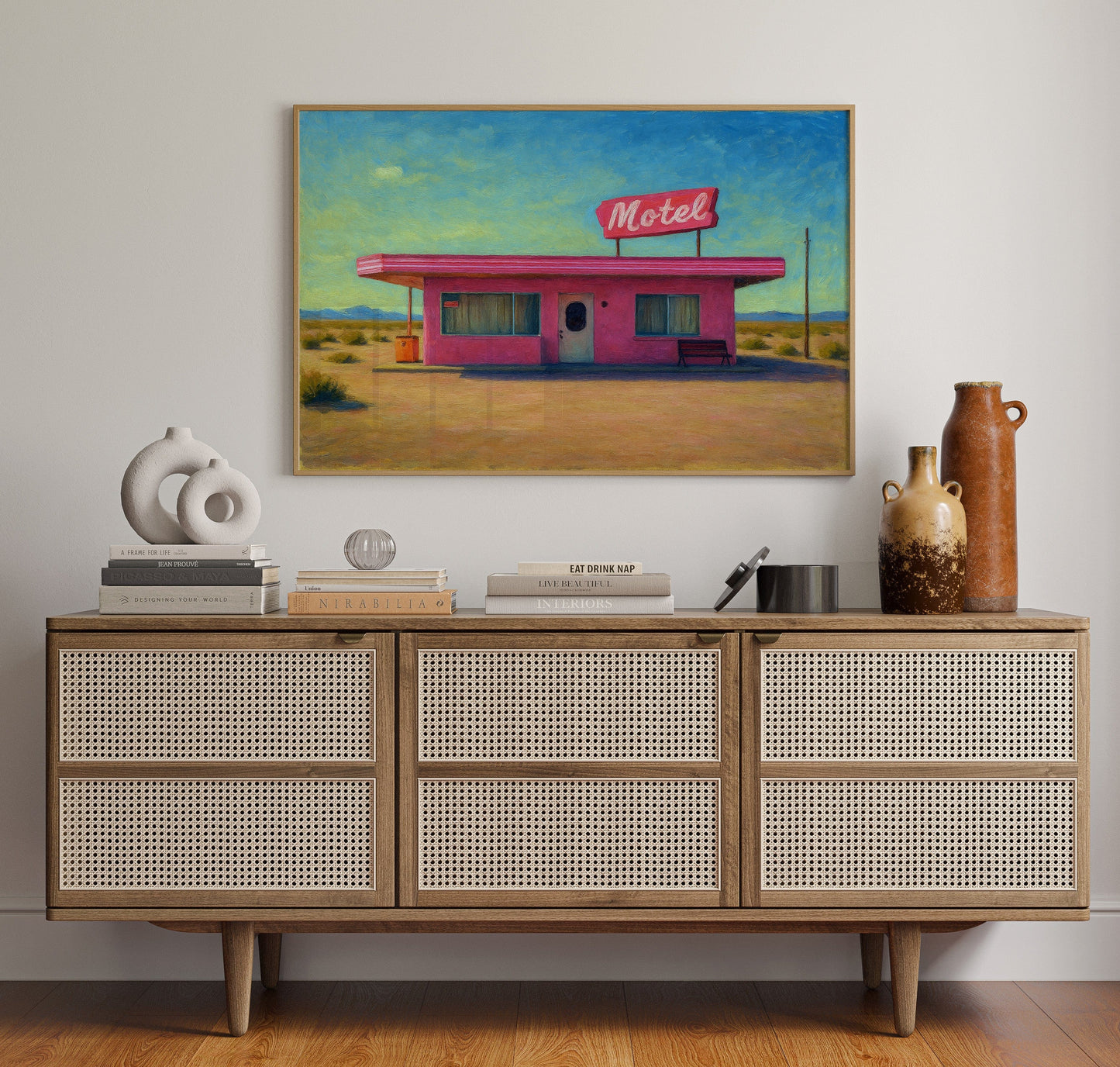 Desert Dream – Retro Pink Motel Wall Art