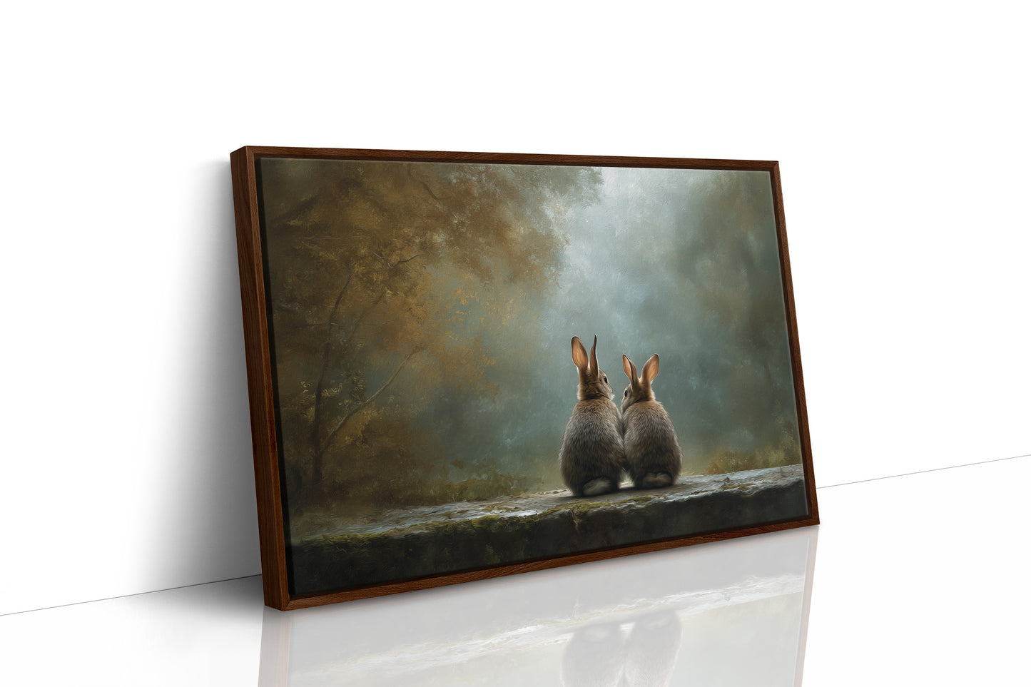 Quiet Companions In Misty Forest