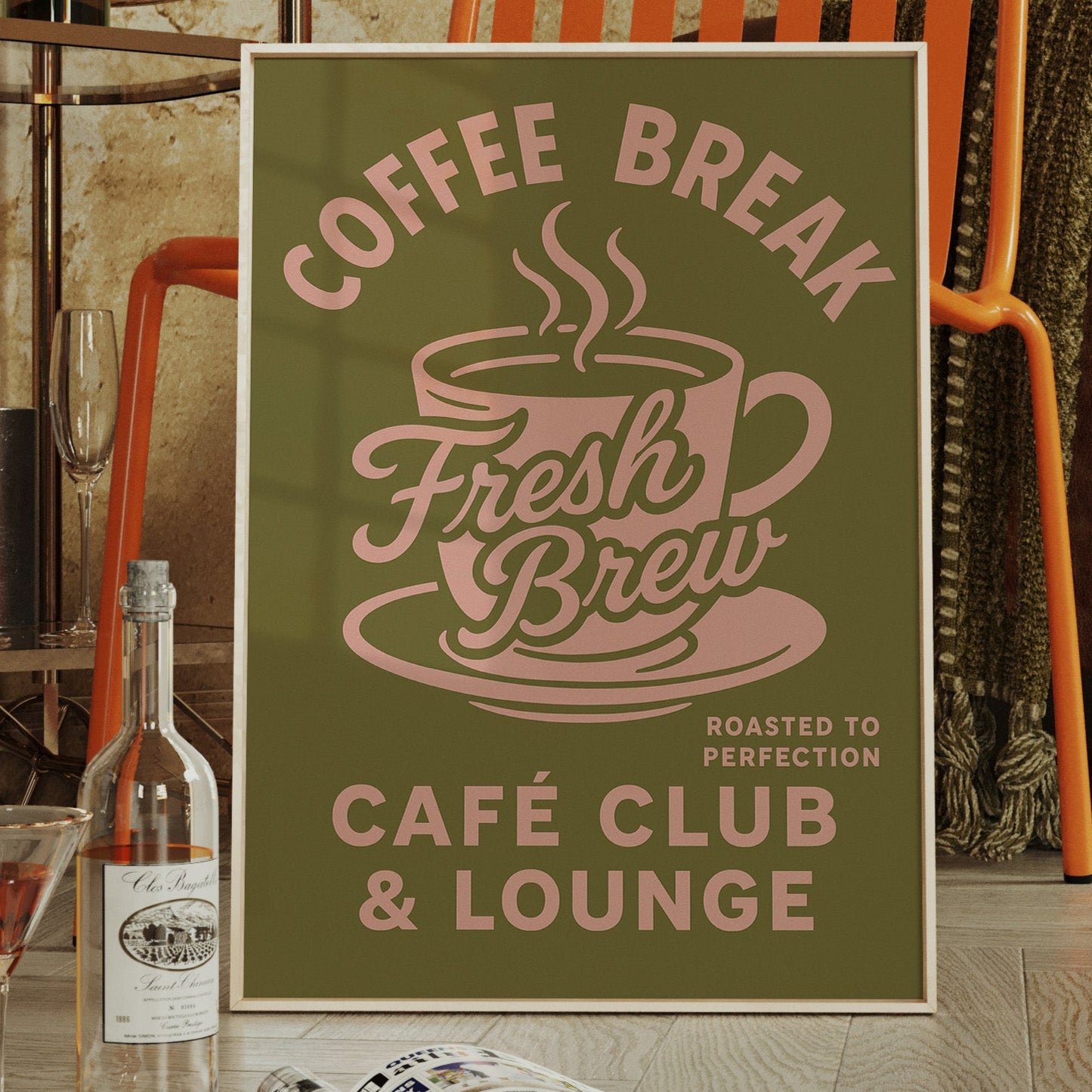 Fresh Brew Retro Coffee Poster