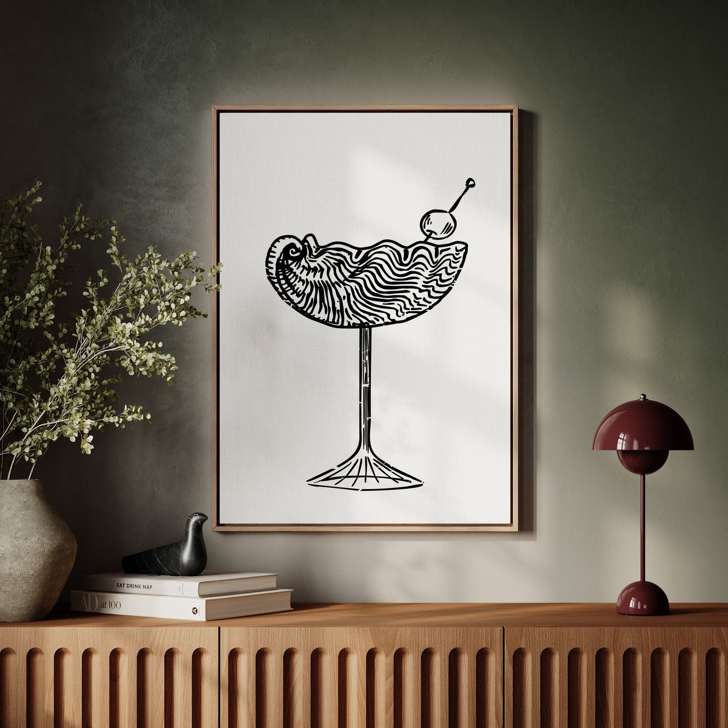 Midnight Martini Draws Wave Lines