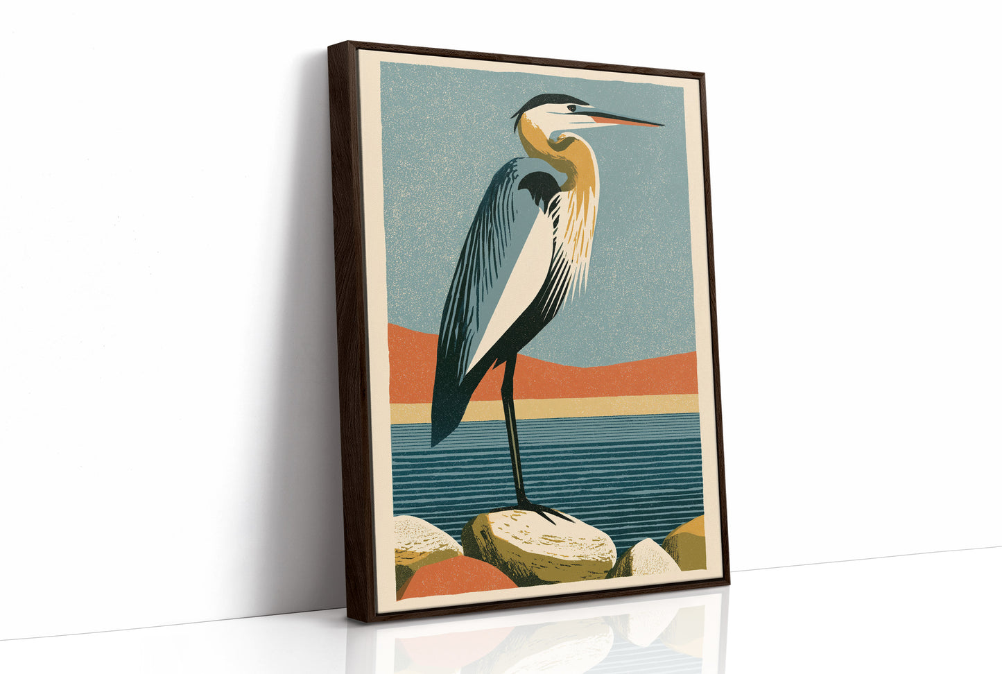 Coastal Heron at the Water's Edge
