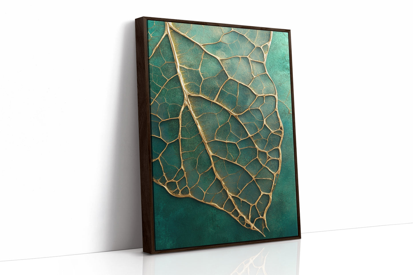 Golden Vein Leaf on Emerald