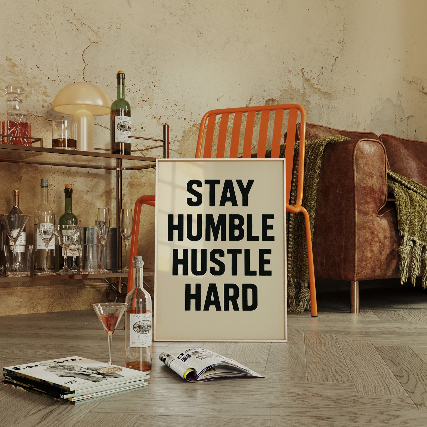 Stay Humble Hustle Hard Quote Print