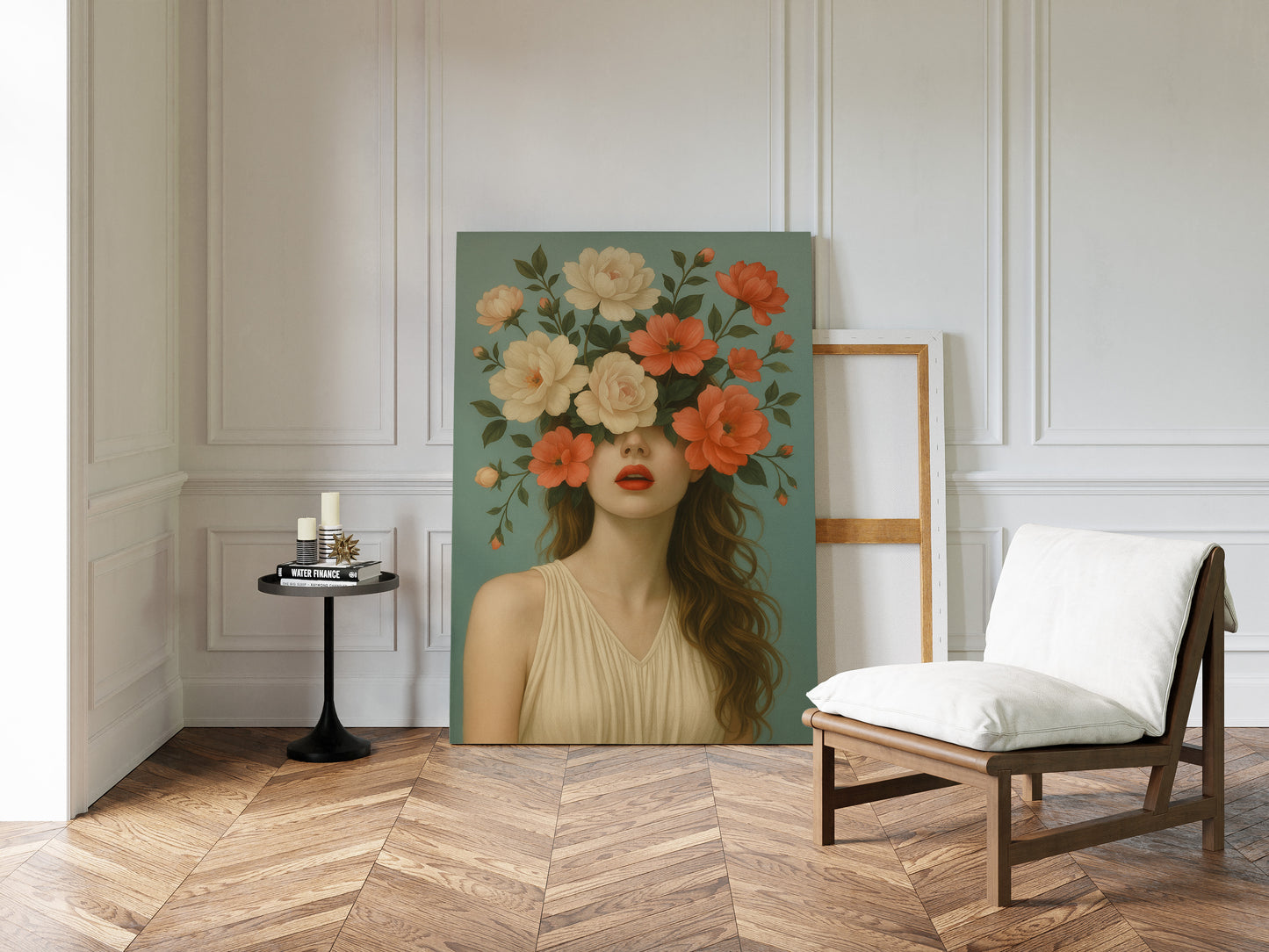 Flourish in Coral and Cream