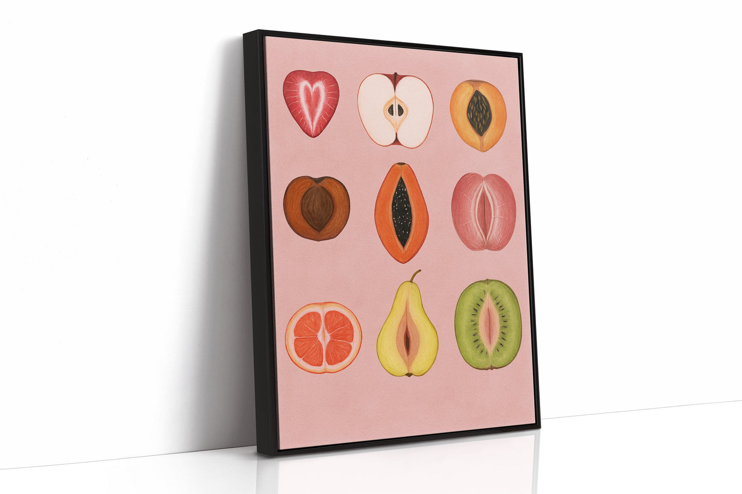 Fruits of Love – Feminine Fruit Print on Pink